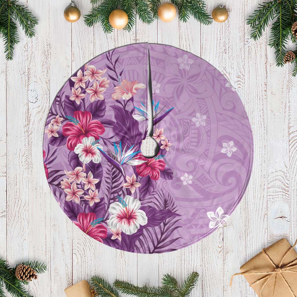 lavender tree skirt Hawaii Tropical Flowers Tree Skirt Polynesian Tattoo Lavender LT05