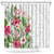 Hawaii Tropical Flowers Shower Curtain Polynesian Tattoo White