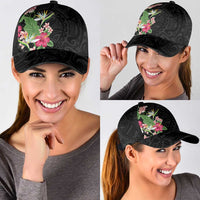 Hawaii Tropical Flowers Classic Cap Polynesian Tattoo Black