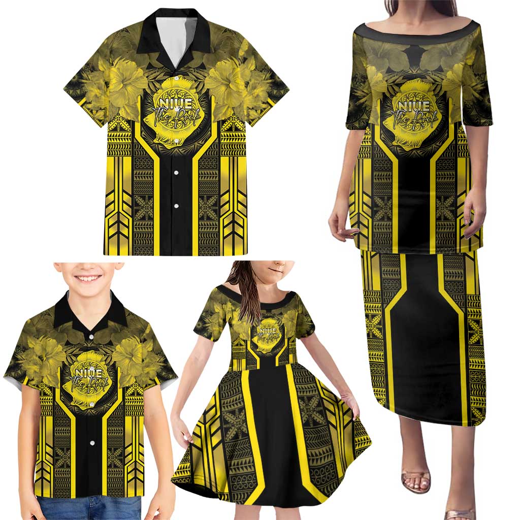 Niue The Rock Family Matching Puletasi and Hawaiian Shirt The Island Of The Uga - Polynesian Pride