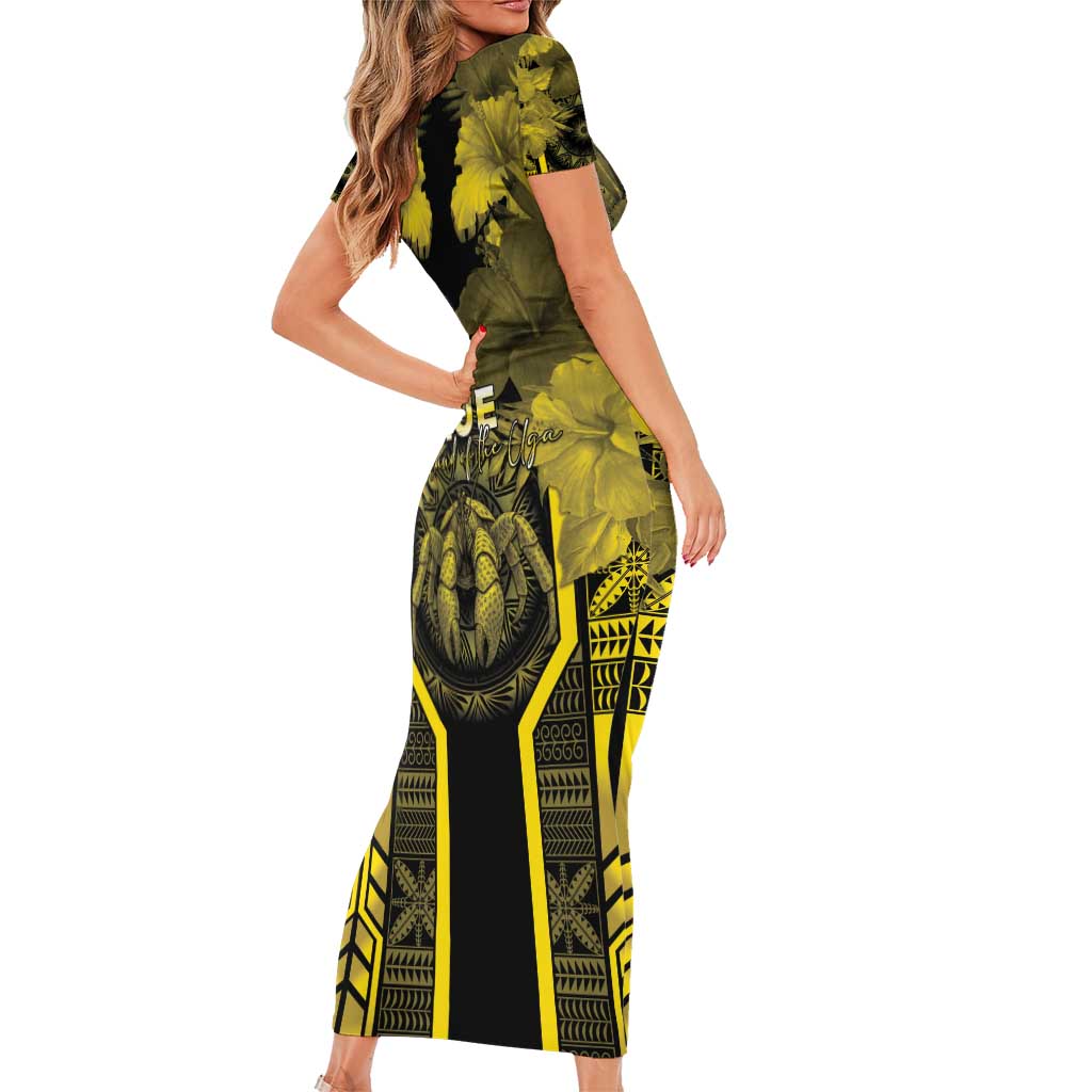 Niue The Rock Family Matching Short Sleeve Bodycon Dress and Hawaiian Shirt The Island Of The Uga - Polynesian Pride