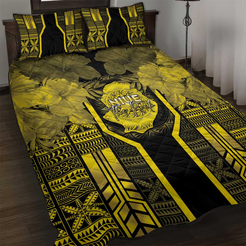 Niue The Rock Quilt Bed Set The Island Of The Uga LT05 Black - Polynesian Pride