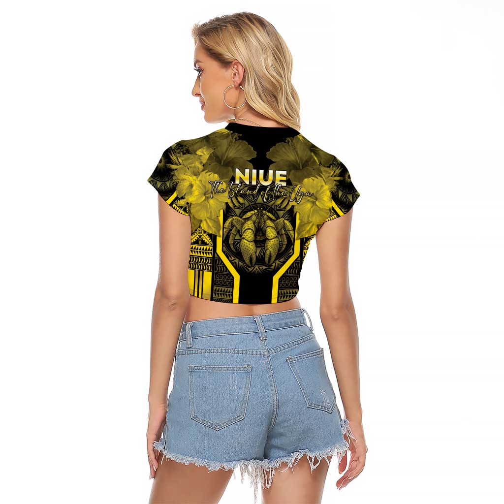 Niue The Rock Raglan Cropped T Shirt The Island Of The Uga LT05 - Polynesian Pride