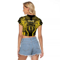 Niue The Rock Raglan Cropped T Shirt The Island Of The Uga LT05 - Polynesian Pride