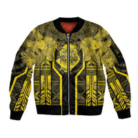 Niue The Rock Sleeve Zip Bomber Jacket The Island Of The Uga LT05 Unisex Black - Polynesian Pride