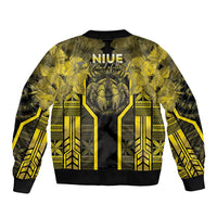 Niue The Rock Sleeve Zip Bomber Jacket The Island Of The Uga LT05 - Polynesian Pride