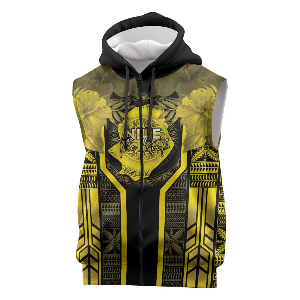 Niue The Rock Sleeveless Zip Hoodie The Island Of The Uga - Polynesian Pride