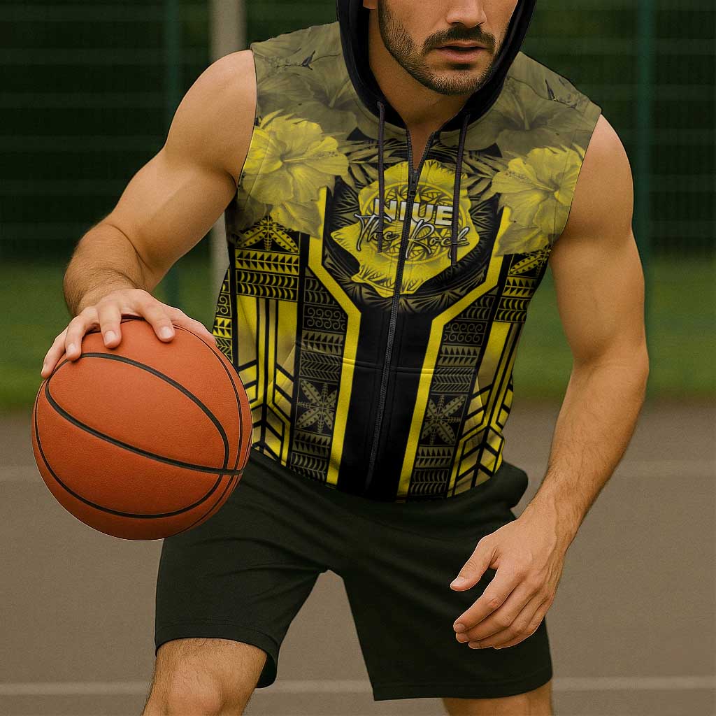 Niue The Rock Sleeveless Zip Hoodie The Island Of The Uga - Polynesian Pride