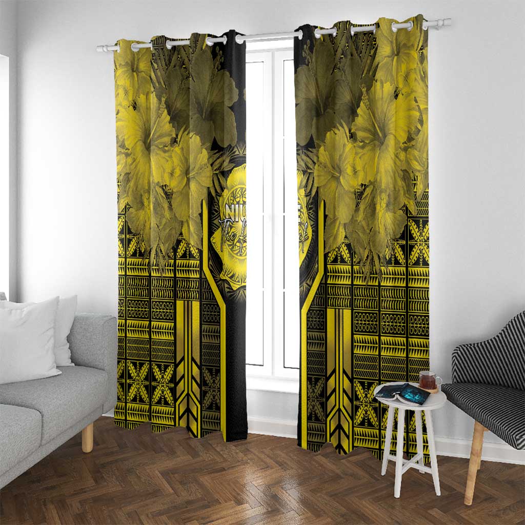 Niue The Rock Window Curtain The Island Of The Uga LT05 With Grommets Black - Polynesian Pride