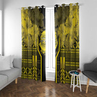 Niue The Rock Window Curtain The Island Of The Uga LT05 With Grommets Black - Polynesian Pride