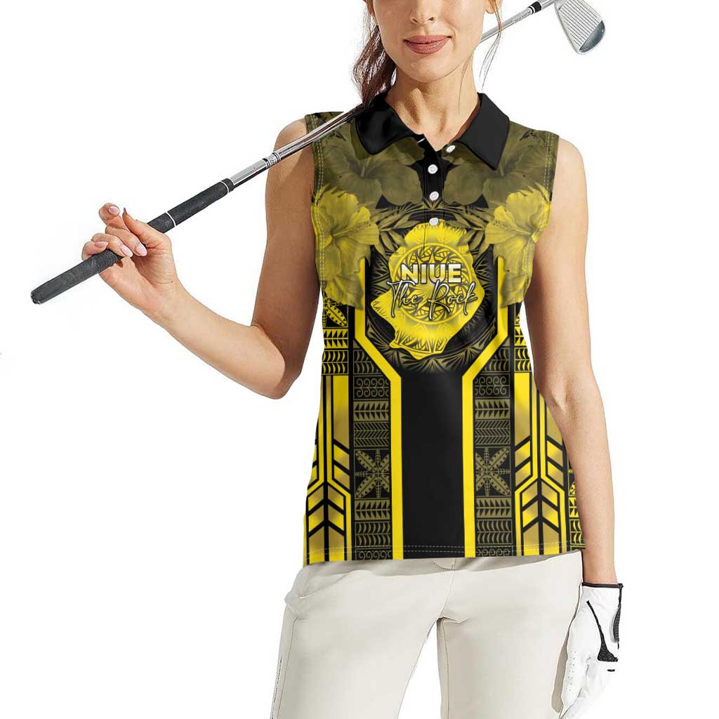 Niue The Rock Women Sleeveless Polo Shirt The Island Of The Uga - Polynesian Pride