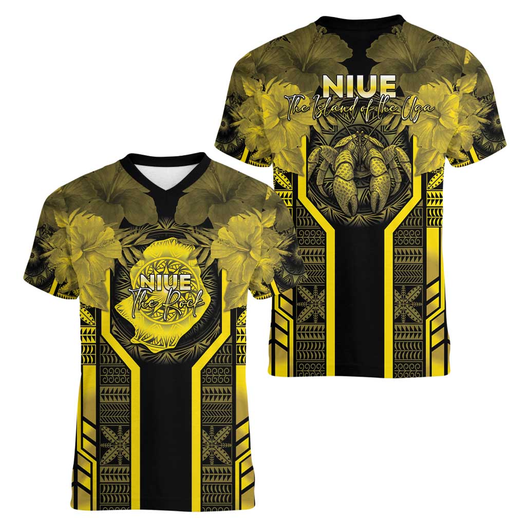 Niue The Rock Women V-Neck T-Shirt The Island Of The Uga - Polynesian Pride