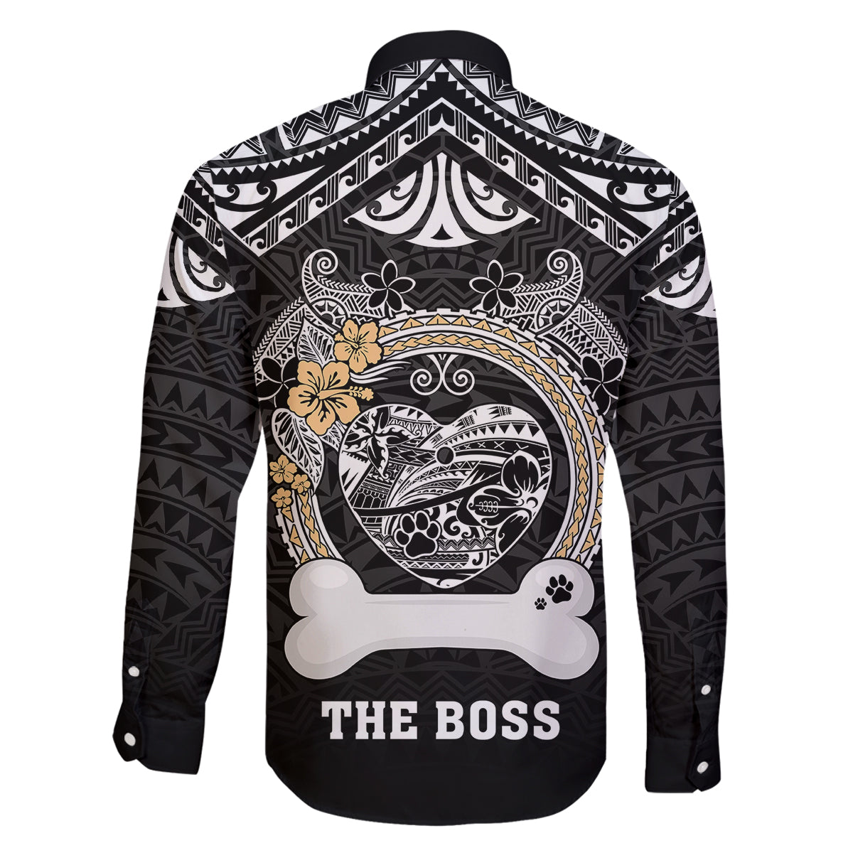 Personalized Shiba Inu Dog Family Matching Puletasi Dress and Hawaiian Shirt With Polynesian Heart Name Tags LT05 - Polynesian Pride