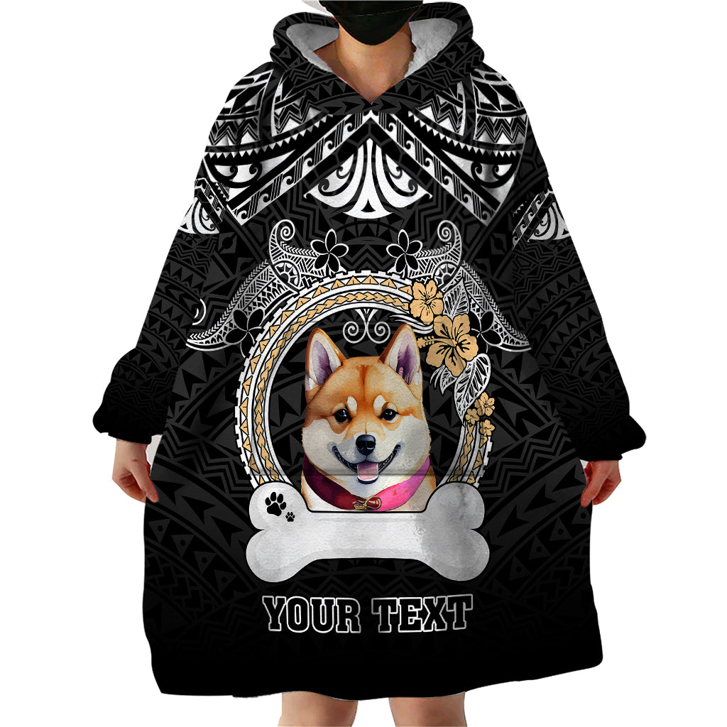 personalized-shiba-inu-dog-wearable-blanket-hoodie-with-polynesian-heart-name-tags