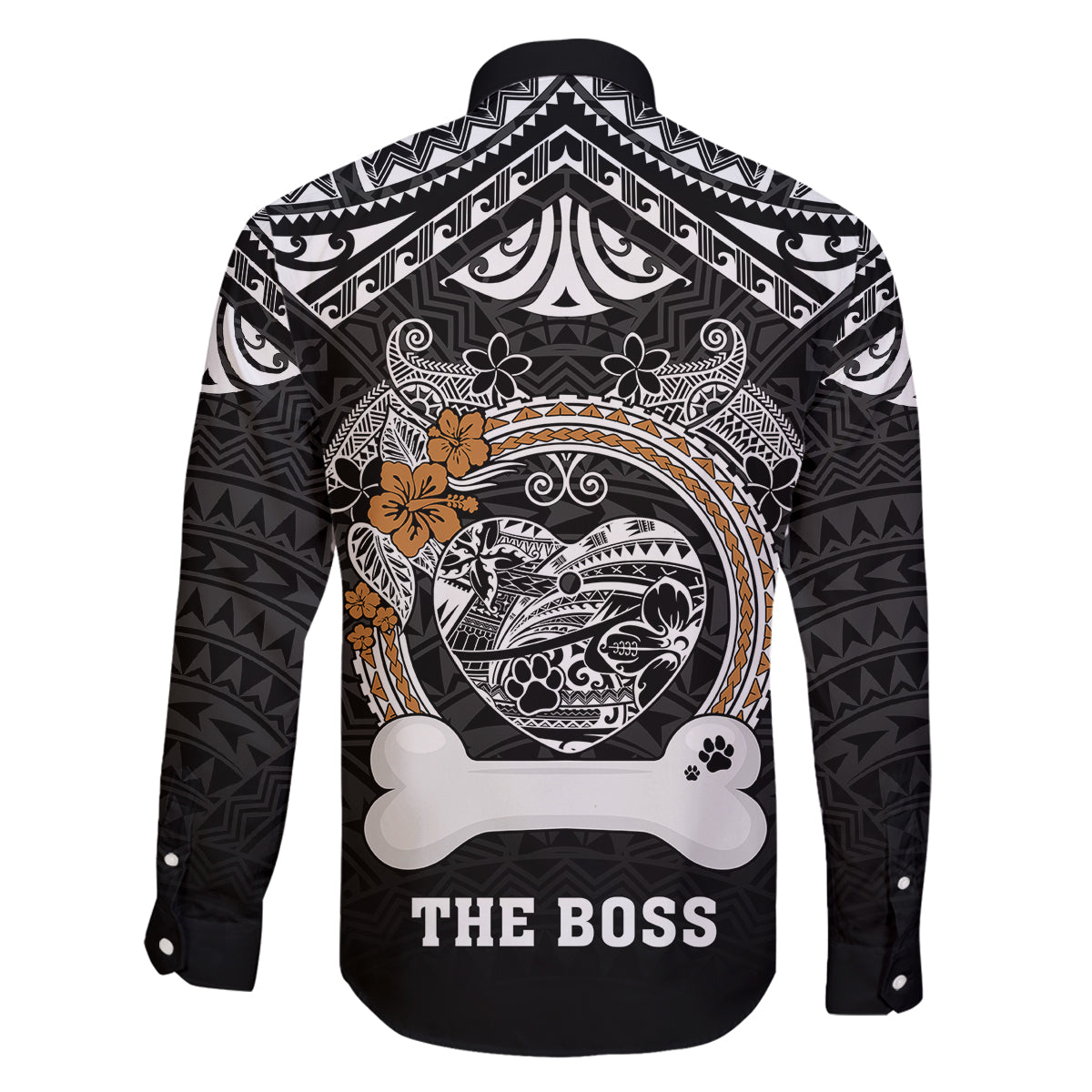 Personalized Pitbull Dog Family Matching Tank Maxi Dress and Hawaiian Shirt With Polynesian Heart Name Tags LT05 - Polynesian Pride