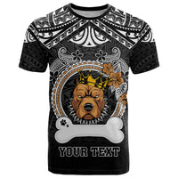 Personalized Pitbull Dog T Shirt With Polynesian Heart Name Tags LT05 Black - Polynesian Pride