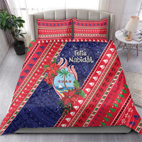 Guam Christmas Bedding Set Felis Nabidat Guaman Seal With Poinsettia