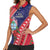 Guam Christmas Women Sleeveless Polo Shirt Felis Nabidat Guaman Seal With Poinsettia