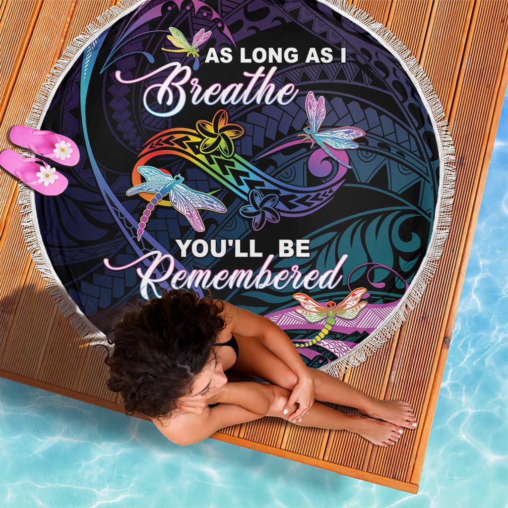 Polynesia Memorial Beach Blanket Always Remembered Dragonfly Polynesian Style