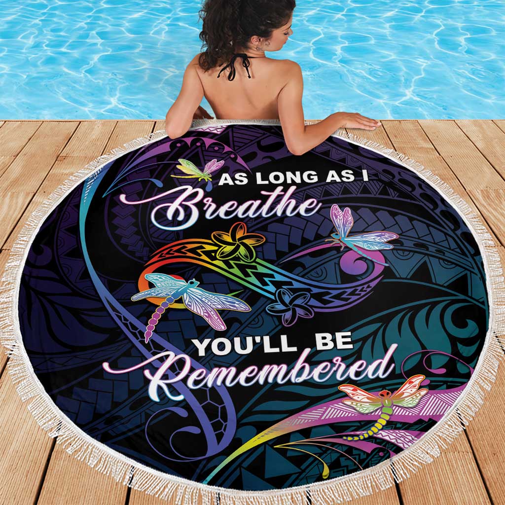 Polynesia Memorial Beach Blanket Always Remembered Dragonfly Polynesian Style