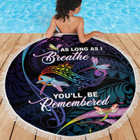 Polynesia Memorial Beach Blanket Always Remembered Dragonfly Polynesian Style