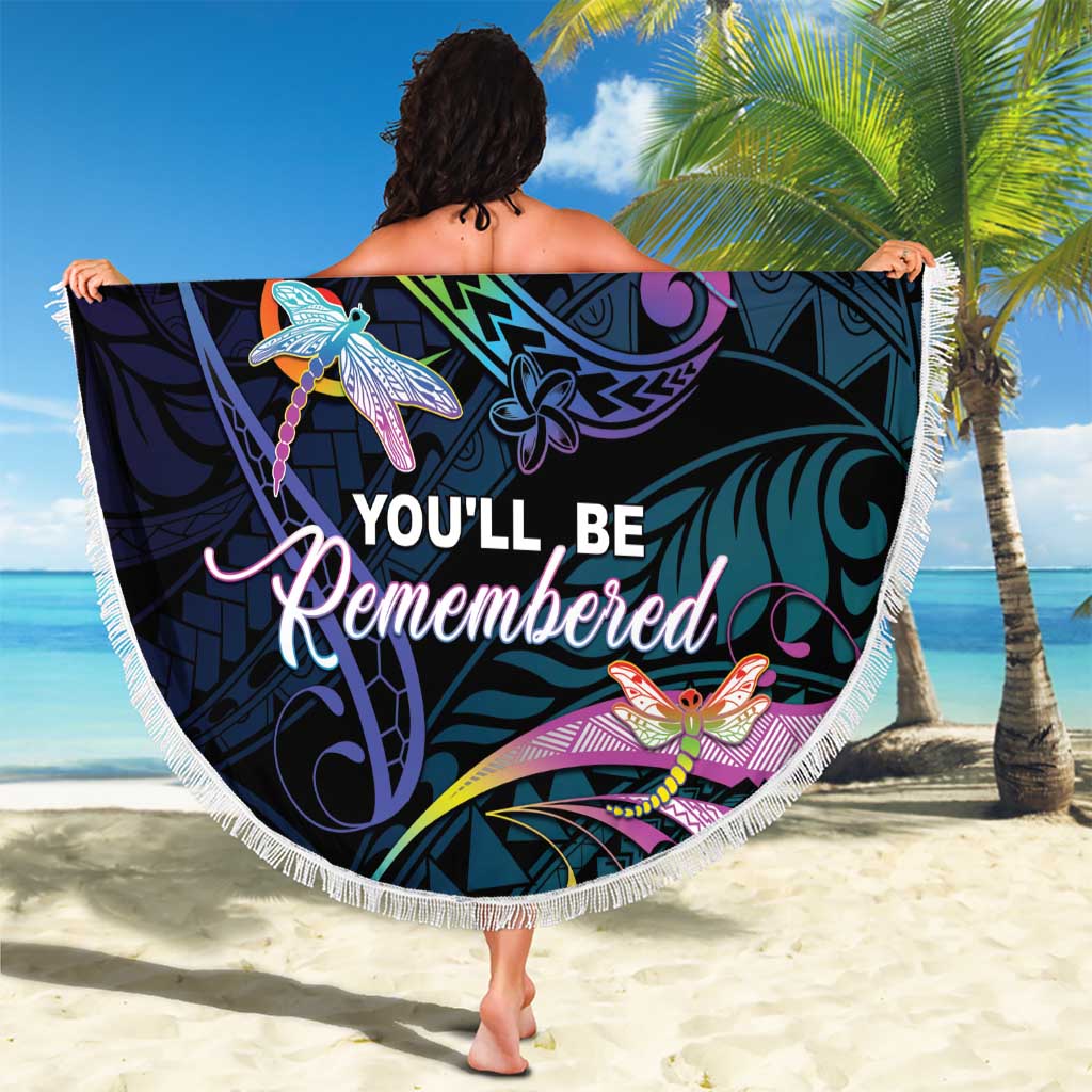 Polynesia Memorial Beach Blanket Always Remembered Dragonfly Polynesian Style
