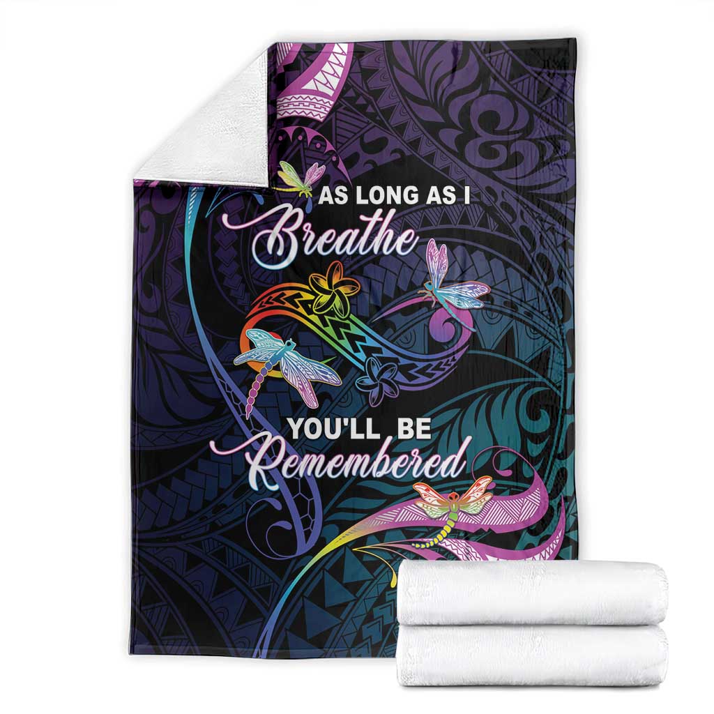 Polynesia Memorial Blanket Always Remembered Dragonfly Polynesian Style