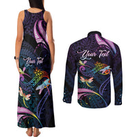 Personalised Polynesia Memorial Couples Matching Tank Maxi Dress and Long Sleeve Button Shirt Always Remembered Dragonfly Polynesian Style