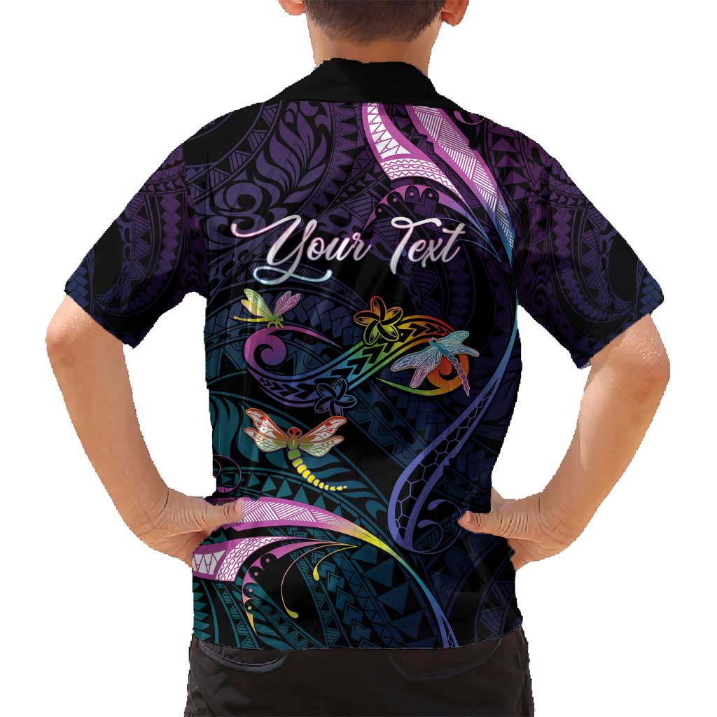 Personalised Polynesia Memorial Family Matching Long Sleeve Bodycon Dress and Hawaiian Shirt Always Remembered Dragonfly Polynesian Style