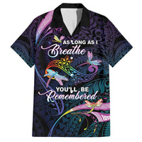 Personalised Polynesia Memorial Family Matching Off Shoulder Maxi Dress and Hawaiian Shirt Always Remembered Dragonfly Polynesian Style