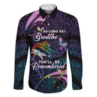 Personalised Polynesia Memorial Family Matching Tank Maxi Dress and Hawaiian Shirt Always Remembered Dragonfly Polynesian Style
