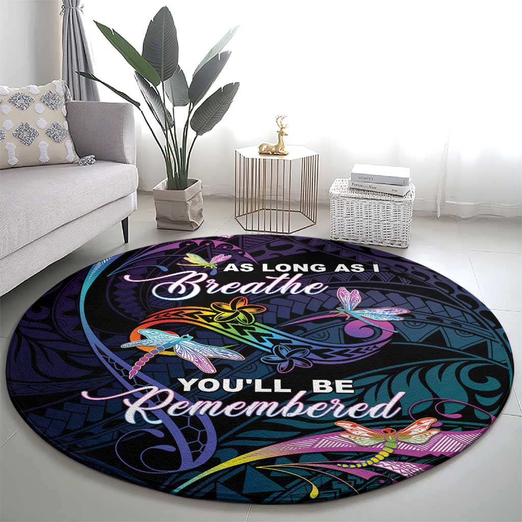 Polynesia Memorial Round Carpet Always Remembered Dragonfly Polynesian Style LT05 - Polynesian Pride