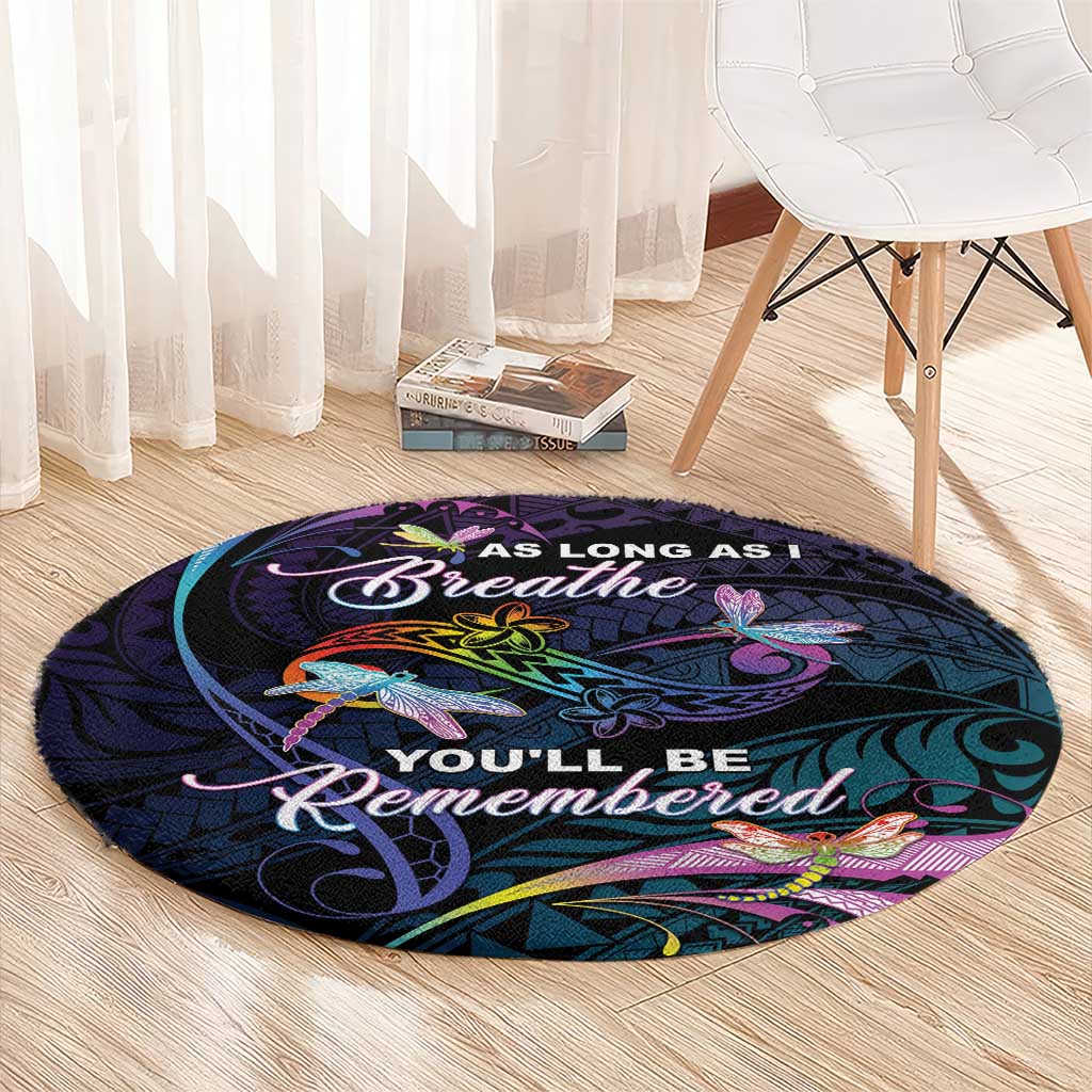 Polynesia Memorial Round Carpet Always Remembered Dragonfly Polynesian Style LT05 - Polynesian Pride