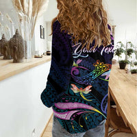 Personalised Polynesia Memorial Women Casual Shirt Always Remembered Dragonfly Polynesian Style