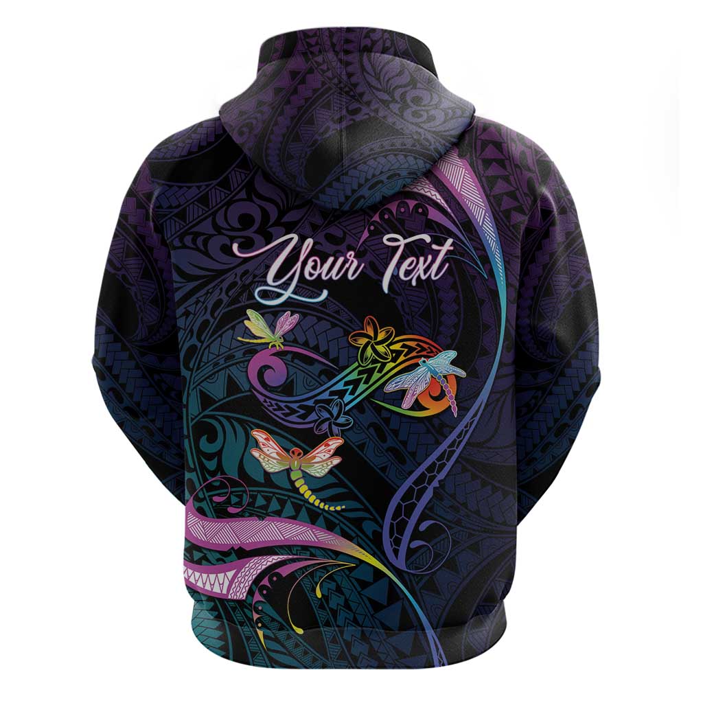 Personalised Polynesia Memorial Zip Hoodie Always Remembered Dragonfly Polynesian Style LT05 - Polynesian Pride