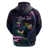 Personalised Polynesia Memorial Zip Hoodie Always Remembered Dragonfly Polynesian Style LT05 - Polynesian Pride