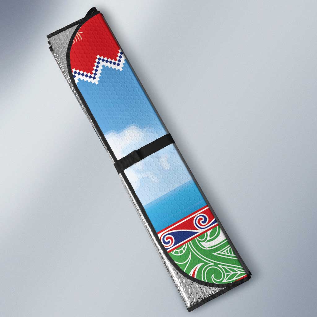 New Zealand Christmas Auto Sun Shade Funny Jet Ride Kiwi Xmas - Polynesian Pride