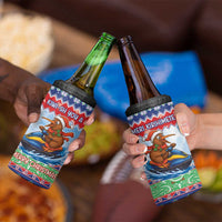 New Zealand Christmas 4 in 1 Can Cooler Tumbler Funny Jet Ride Kiwi Xmas - Polynesian Pride