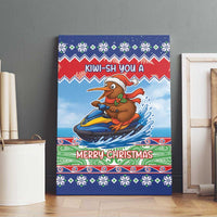 New Zealand Christmas Canvas Wall Art Funny Jet Ride Kiwi Xmas - Polynesian Pride