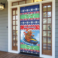 New Zealand Christmas Door Cover Funny Jet Ride Kiwi Xmas - Polynesian Pride