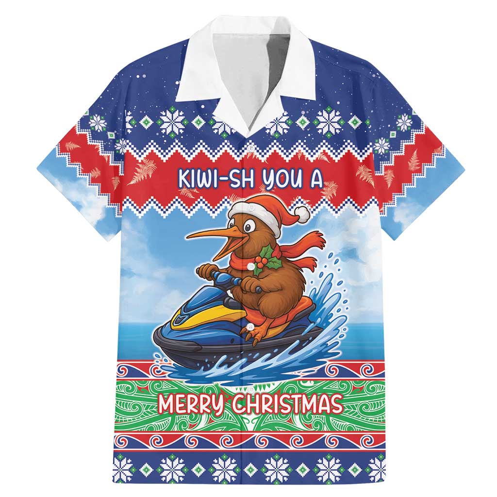 New Zealand Christmas Family Matching Mermaid Dress and Hawaiian Shirt Funny Jet Ride Kiwi Xmas - Polynesian Pride