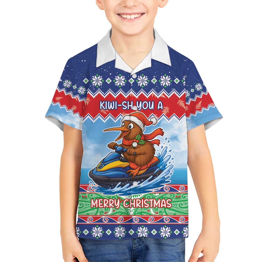 New Zealand Christmas Family Matching Summer Maxi Dress and Hawaiian Shirt Funny Jet Ride Kiwi Xmas - Polynesian Pride