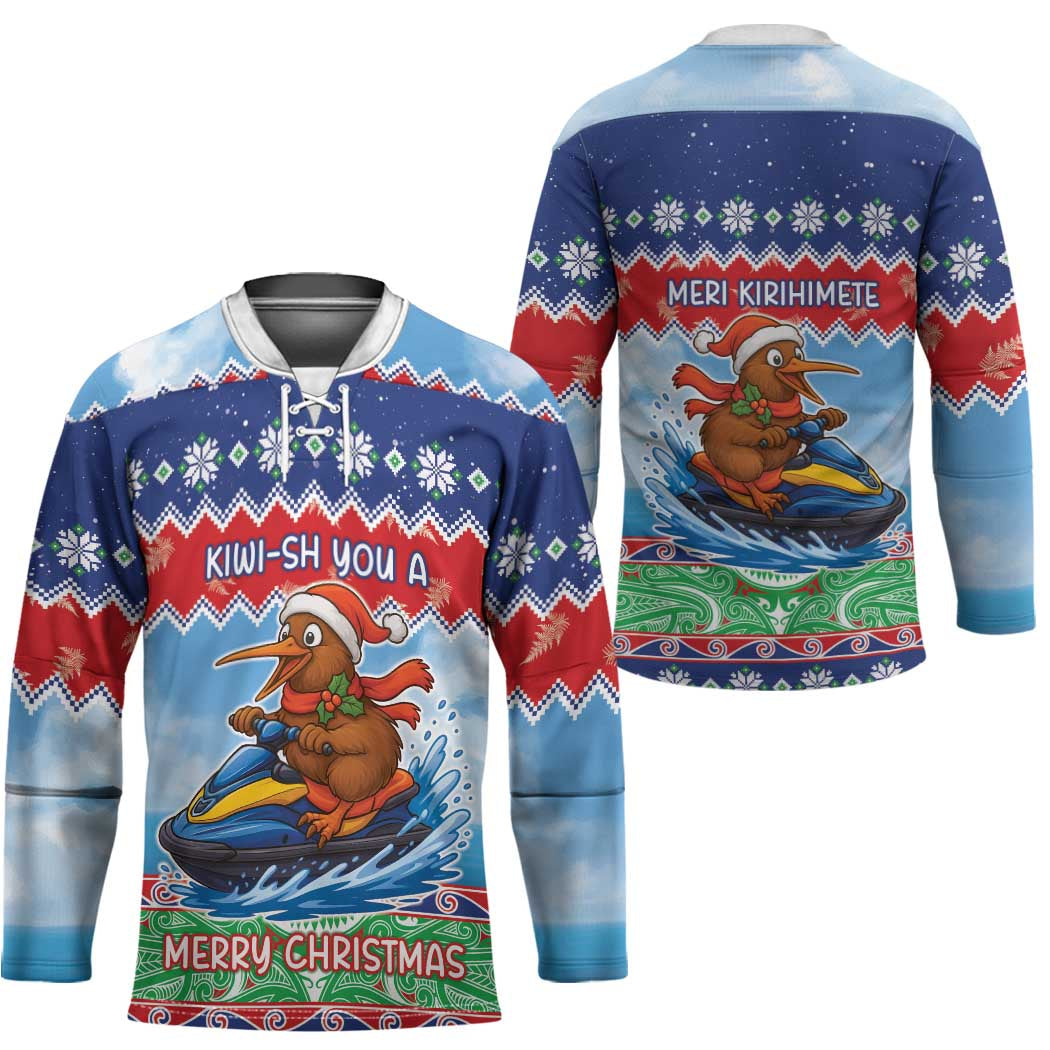 New Zealand Christmas Hockey Jersey Funny Jet Ride Kiwi Xmas - Polynesian Pride