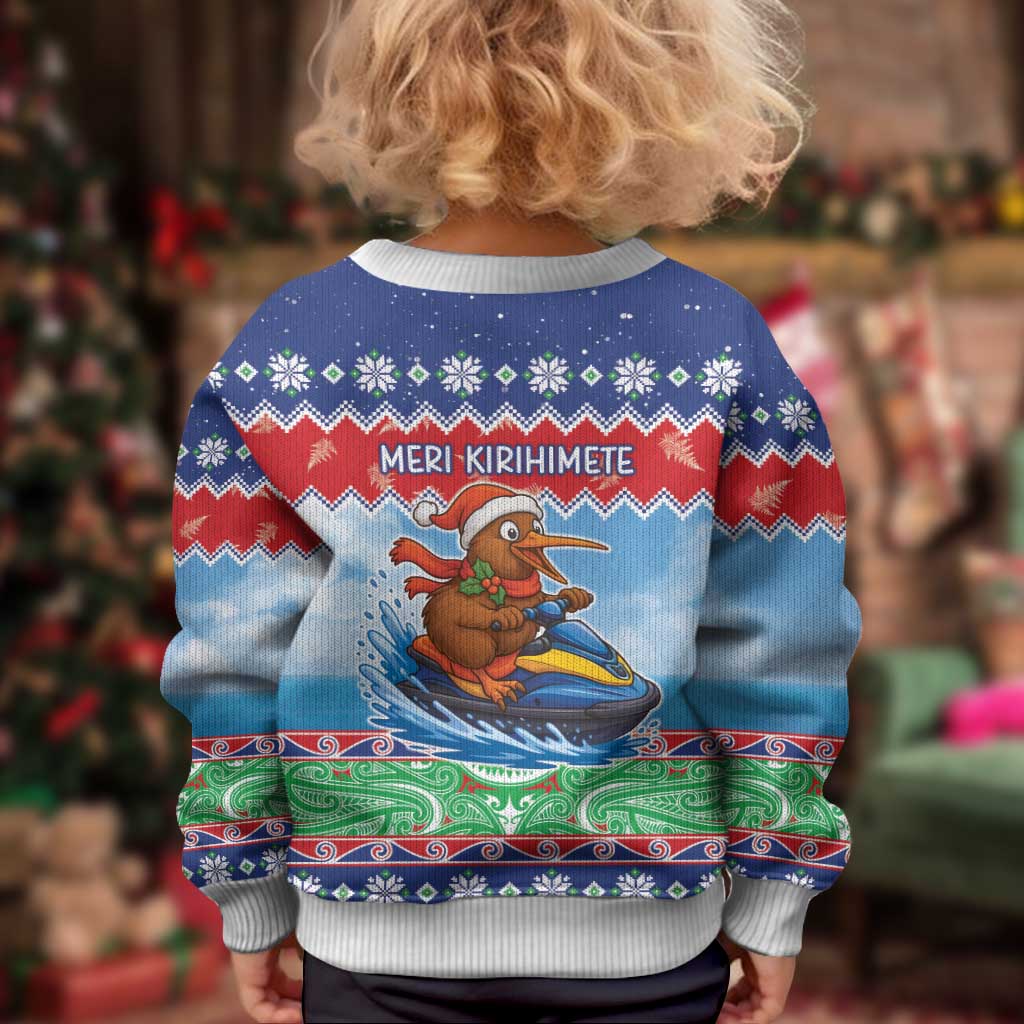New Zealand Christmas Kid Ugly Christmas Sweater Funny Jet Ride Kiwi Xmas - Polynesian Pride