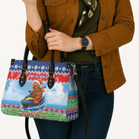 New Zealand Christmas Leather Bag Funny Jet Ride Kiwi Xmas - Polynesian Pride