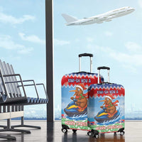 New Zealand Christmas Luggage Cover Funny Jet Ride Kiwi Xmas - Polynesian Pride