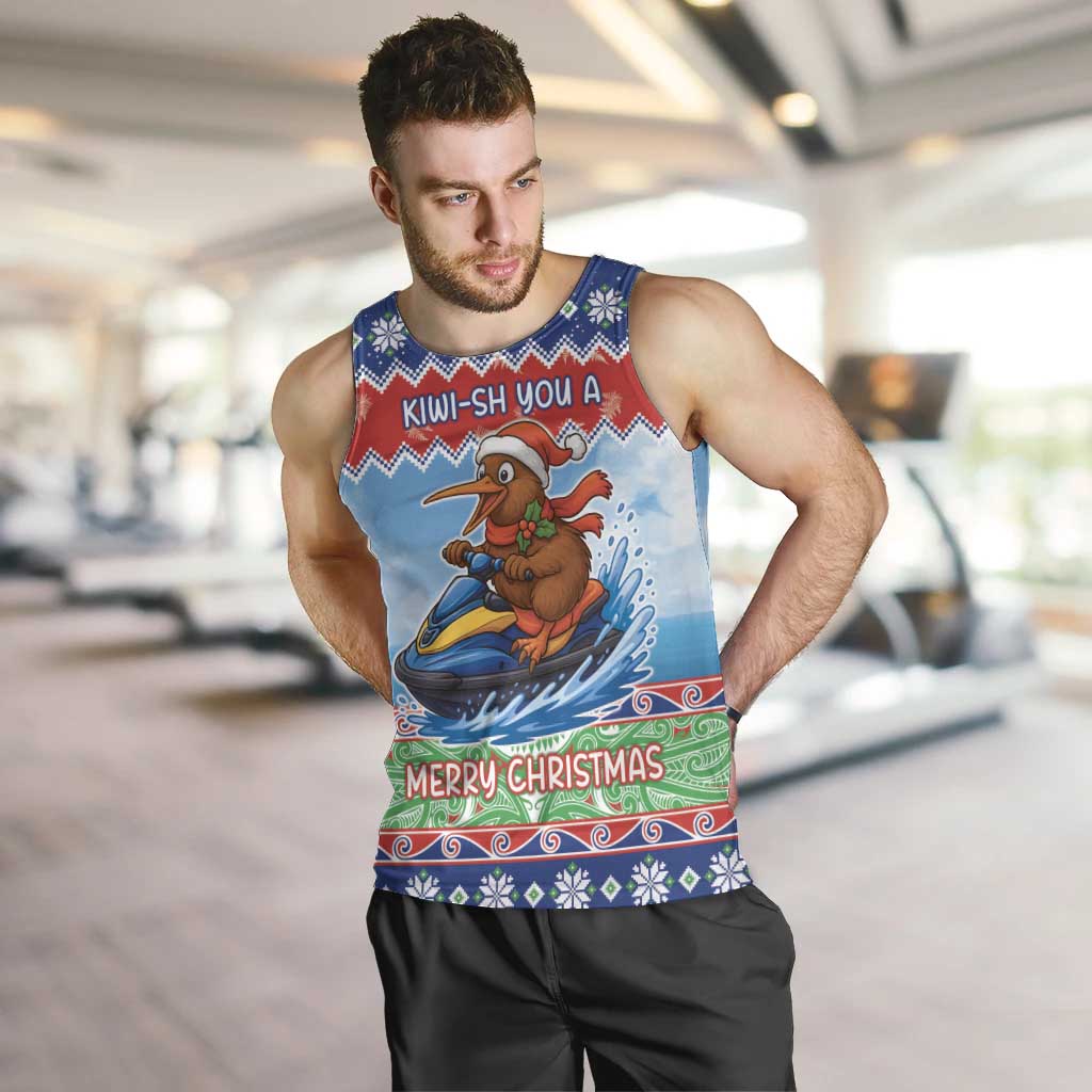 New Zealand Christmas Men Tank Top Funny Jet Ride Kiwi Xmas - Polynesian Pride