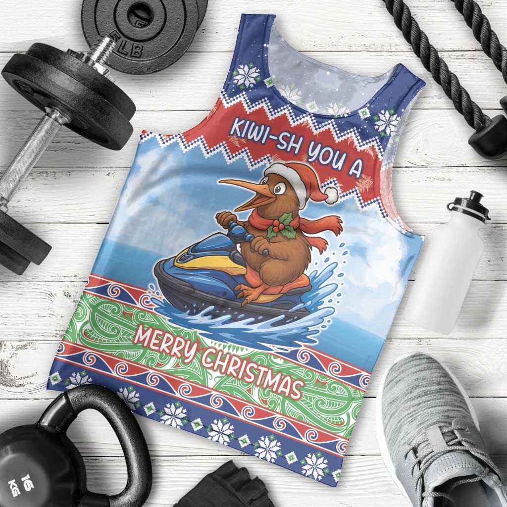 New Zealand Christmas Men Tank Top Funny Jet Ride Kiwi Xmas - Polynesian Pride