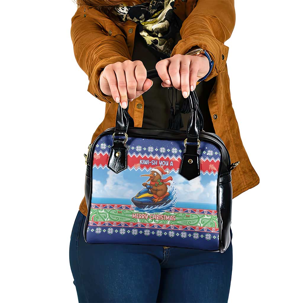 New Zealand Christmas Shoulder Handbag Funny Jet Ride Kiwi Xmas - Polynesian Pride