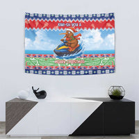 New Zealand Christmas Tapestry Funny Jet Ride Kiwi Xmas - Polynesian Pride